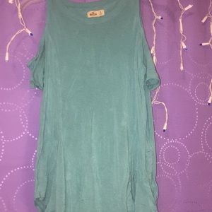 Hollister Aqua Cold Shoulder Tee